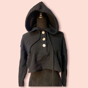 White Birch Womens Small cropped hooded sweater